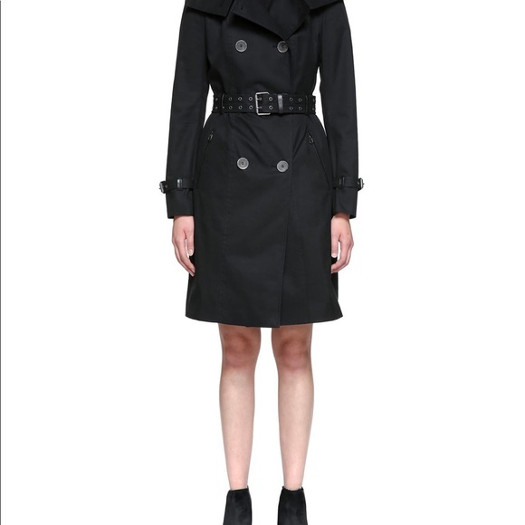 BLACK NWOT TRENCH COAT - Picture 6 of 6